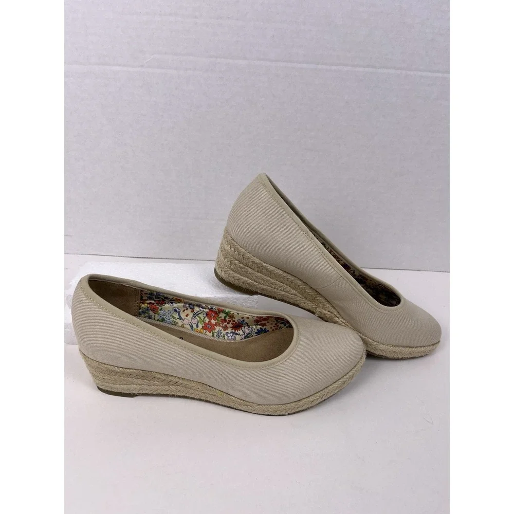 LifeStride Women's Karma Loafer Espadrille Wedges Almond‎ Toe Jute Wrap Sz 5.5